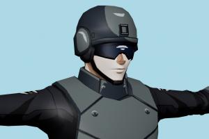 Ccg Army Tokyo-Ghoul, male, man, people, human, xna, characters, rigged